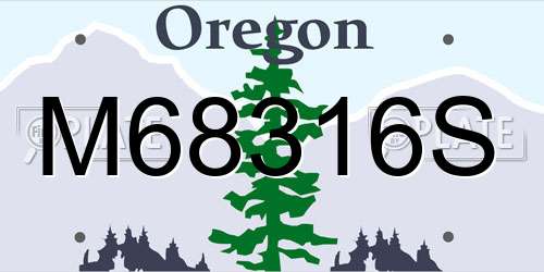 M68316S Oregon License Plate