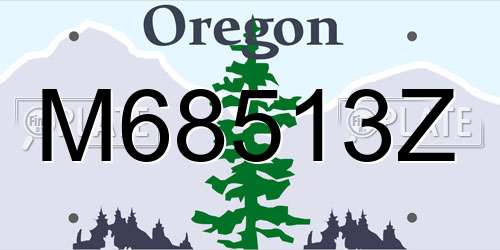 M68513Z Oregon License Plate