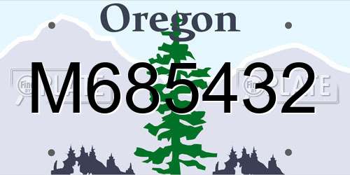 M685432 Oregon License Plate