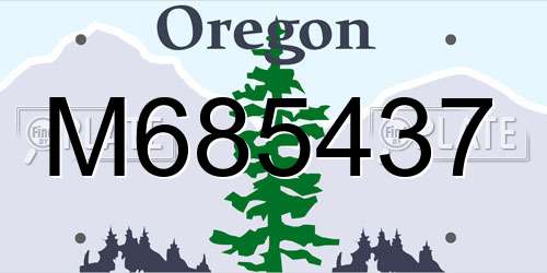 M685437 Oregon License Plate