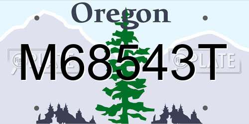 M68543T Oregon License Plate