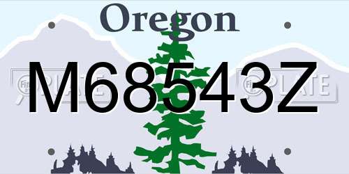 M68543Z Oregon License Plate