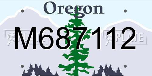 M687112 Oregon License Plate