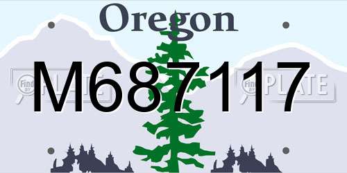 M687117 Oregon License Plate
