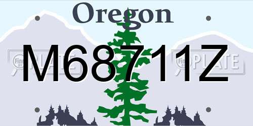 M68711Z Oregon License Plate