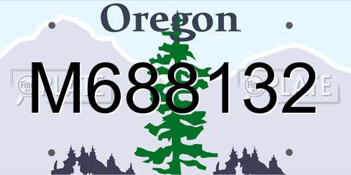 M688132 Oregon License Plate