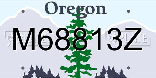 M68813Z Oregon License Plate