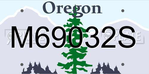 M69032S Oregon License Plate