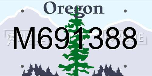 M691388 Oregon License Plate
