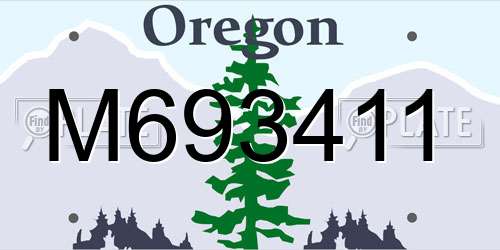 M693411 Oregon License Plate