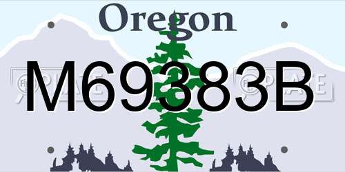 M69383B Oregon License Plate