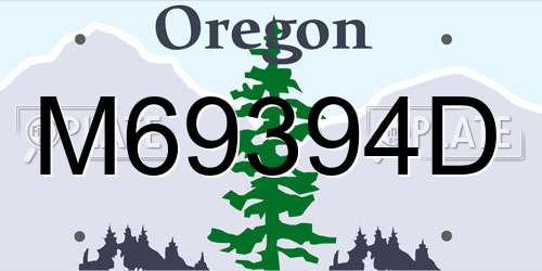 M69394D Oregon License Plate