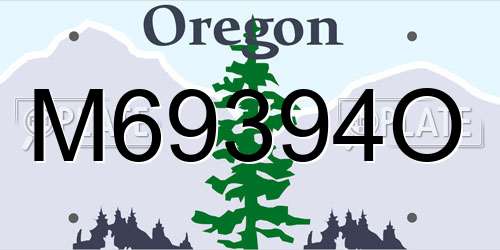 M69394O Oregon License Plate