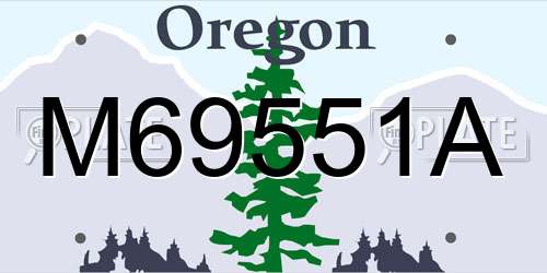 M69551A Oregon License Plate