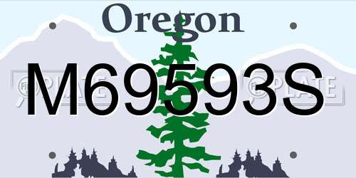M69593S Oregon License Plate