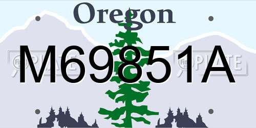 M69851A Oregon License Plate