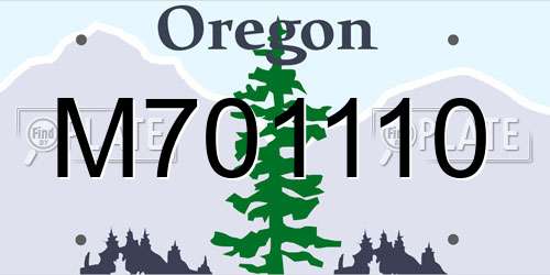 M701110 Oregon License Plate