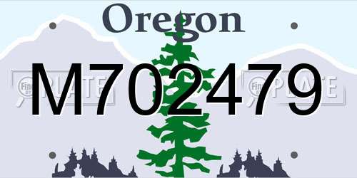 M702479 Oregon License Plate
