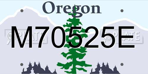 M70525E Oregon License Plate