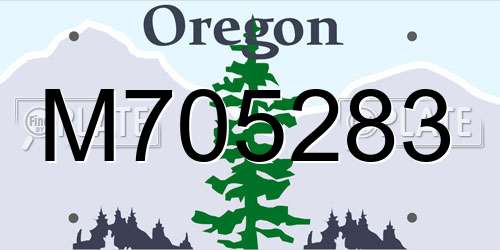 M705283 Oregon License Plate