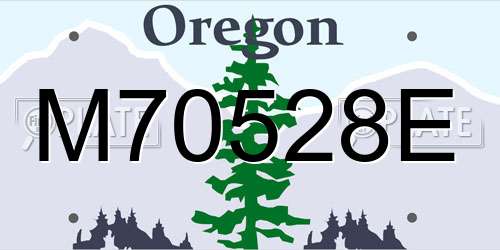 M70528E Oregon License Plate