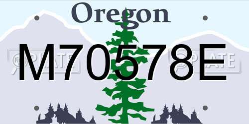 M70578E Oregon License Plate