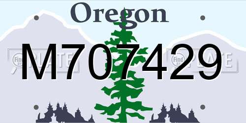 M707429 Oregon License Plate