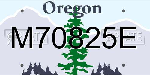 M70825E Oregon License Plate