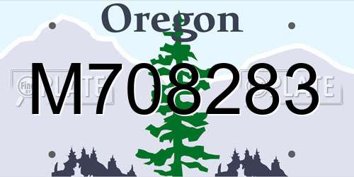 M708283 Oregon License Plate