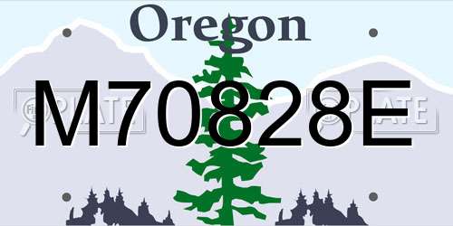 M70828E Oregon License Plate