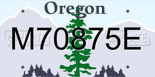 M70875E Oregon License Plate