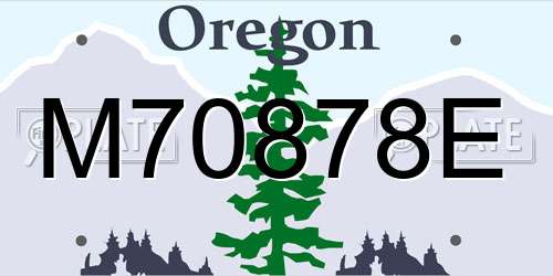 M70878E Oregon License Plate
