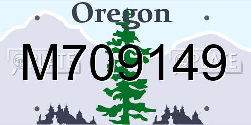 M709149 Oregon License Plate