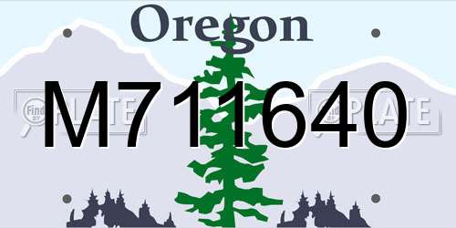 M711640 Oregon License Plate
