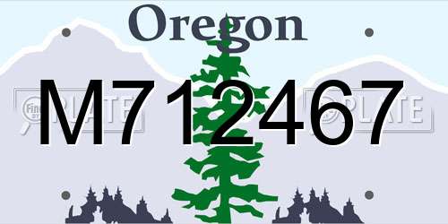 M712467 Oregon License Plate