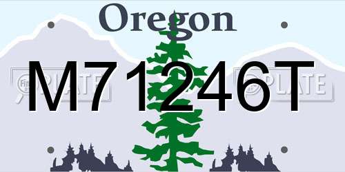 M71246T Oregon License Plate