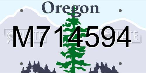 M714594 Oregon License Plate