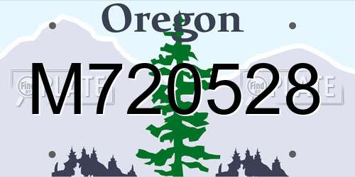 M720528 Oregon License Plate