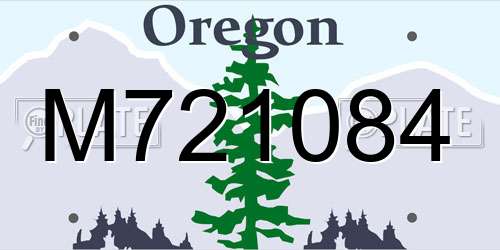 M721084 Oregon License Plate