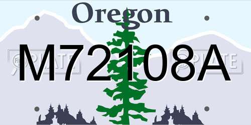 M72108A Oregon License Plate