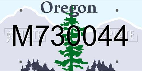 M730044 Oregon License Plate