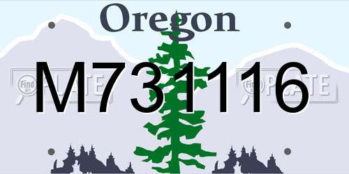 M731116 Oregon License Plate