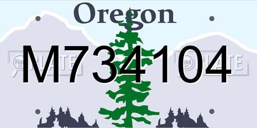 M734104 Oregon License Plate