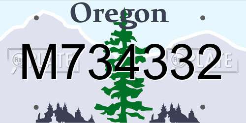 M734332 Oregon License Plate