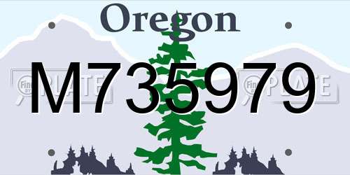 M735979 Oregon License Plate