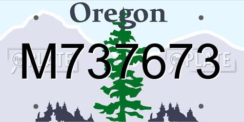 M737673 Oregon License Plate