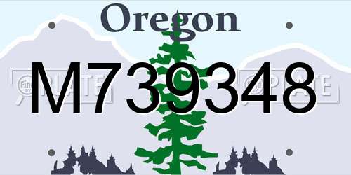 M739348 Oregon License Plate