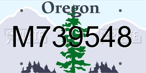 M739548 Oregon License Plate