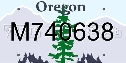 M740638 Oregon License Plate
