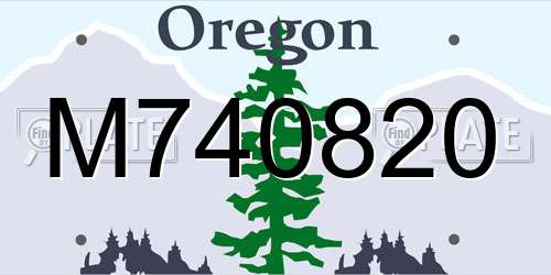 M740820 Oregon License Plate